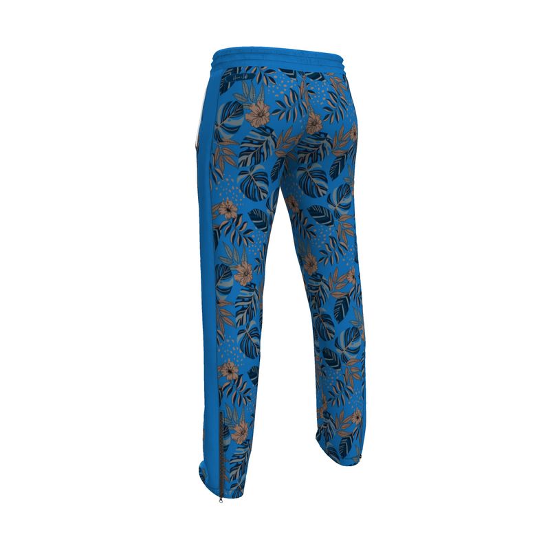 Men's Track Pants - Midnight Monstera - Azure Blue