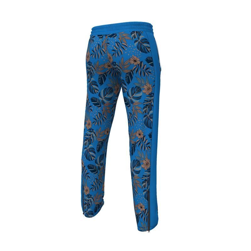 Men's Track Pants - Midnight Monstera - Azure Blue