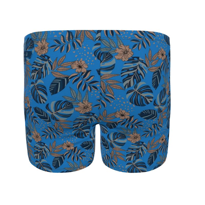 Men's Swim Trunks - Midnight Monstera - Azure Blue