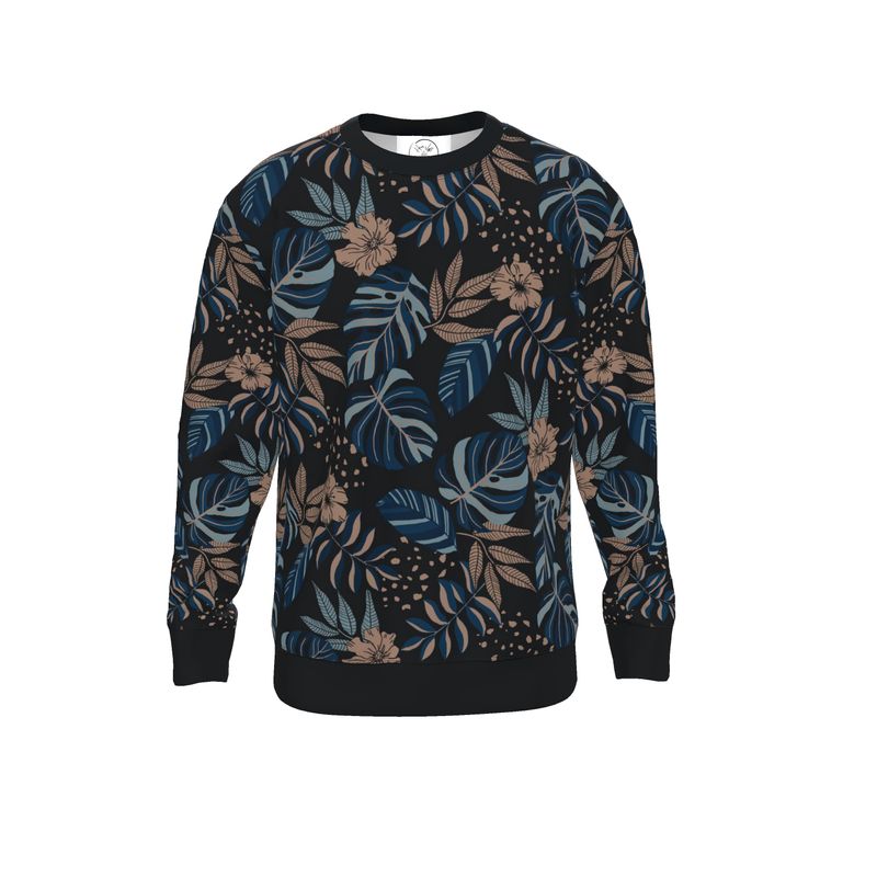 Women's Lightweight Sweater - Midnight Monstera