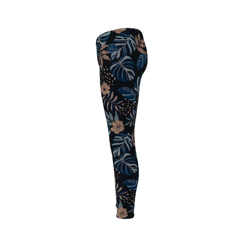 Women's Mid-Rise Full-Length Leggings - Midnight Monstera