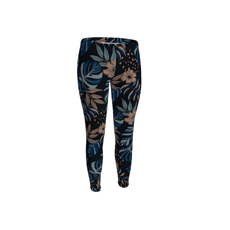 Women's Mid-Rise Full-Length Leggings - Midnight Monstera