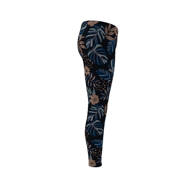 Women's Mid-Rise Full-Length Leggings - Midnight Monstera