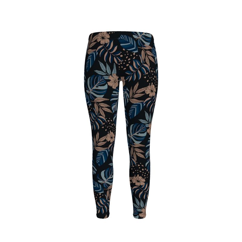 Women's Mid-Rise Full-Length Leggings - Midnight Monstera