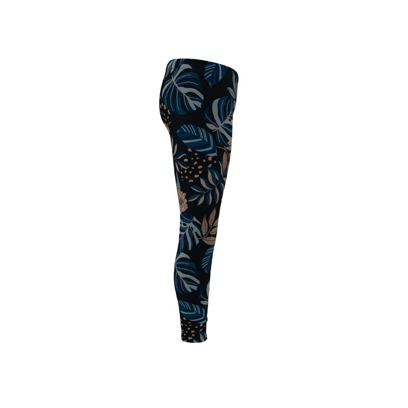 Women's Mid-Rise Full-Length Leggings - Midnight Monstera