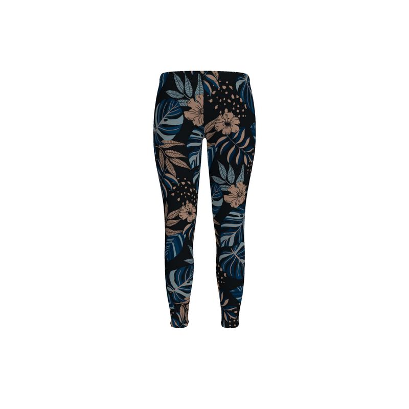 Women's Mid-Rise Full-Length Leggings - Midnight Monstera