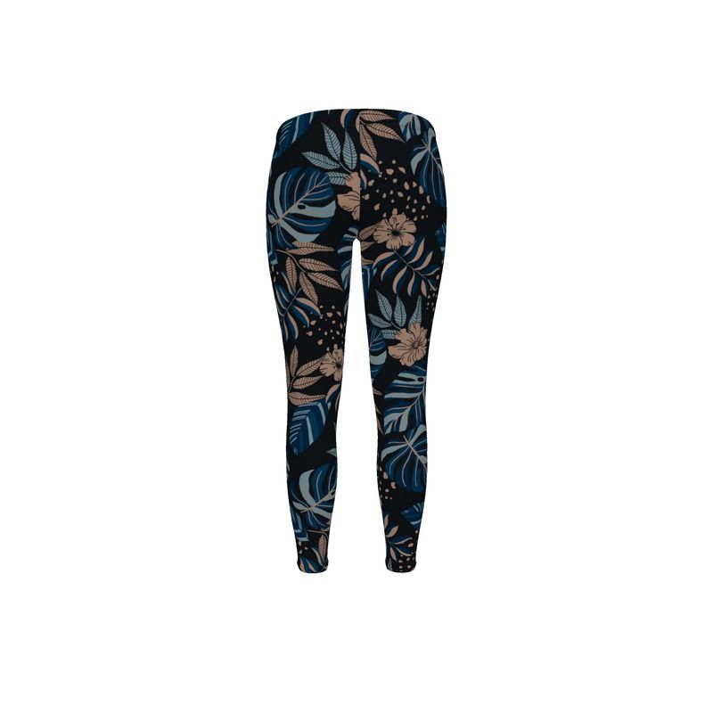 Women's Mid-Rise Full-Length Leggings - Midnight Monstera