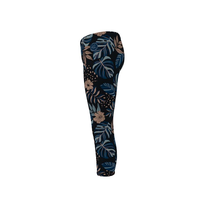 Women's Mid-Rise Capri Leggings - Midnight Monstera