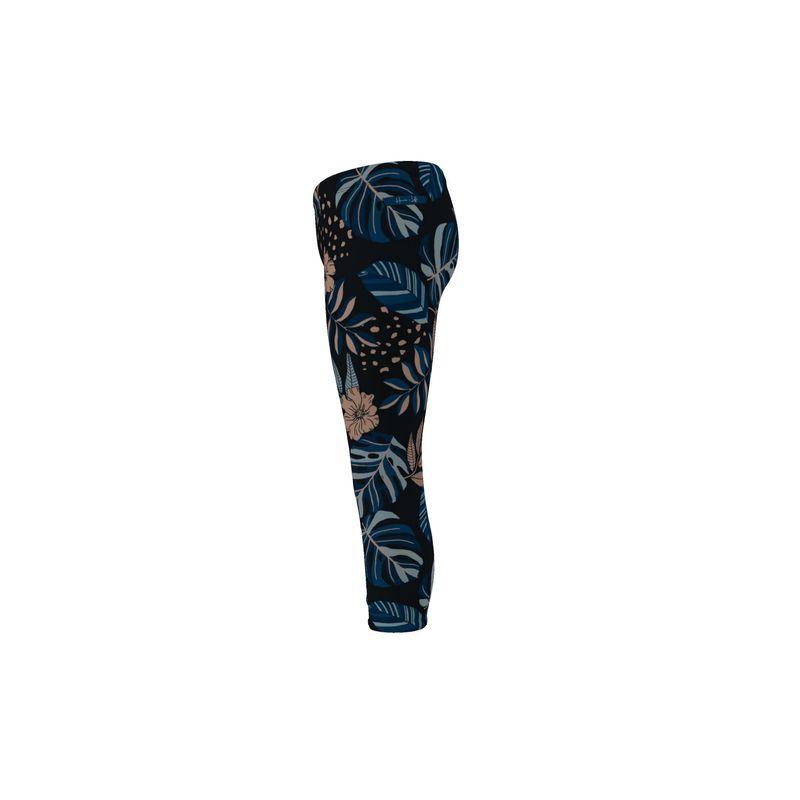 Women's Mid-Rise Capri Leggings - Midnight Monstera