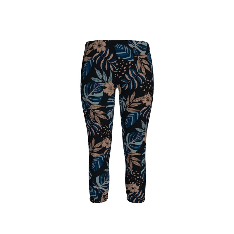 Women's Mid-Rise Capri Leggings - Midnight Monstera