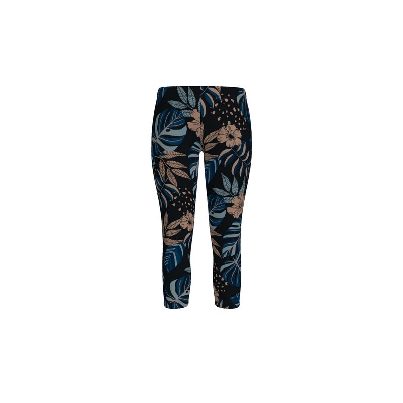 Women's Mid-Rise Capri Leggings - Midnight Monstera