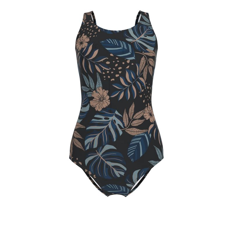 Women's One-Piece Swimsuit - Midnight Monstera