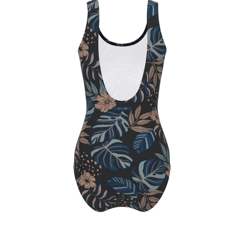 Women's One-Piece Swimsuit - Midnight Monstera