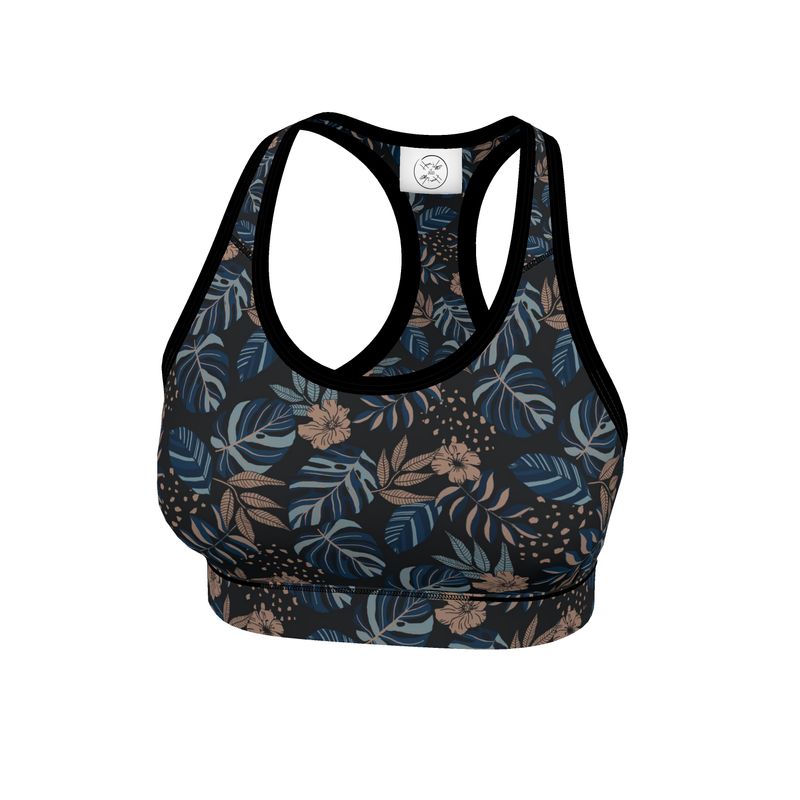 Women's Low Intensity Sports Bra - Midnight Monstera