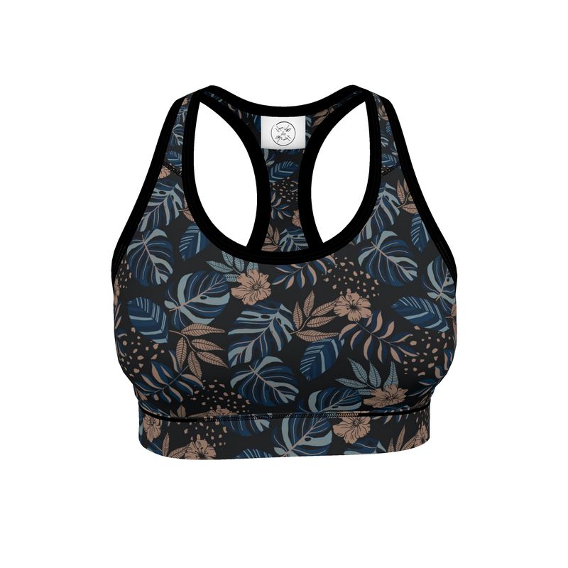 Women's Low Intensity Sports Bra - Midnight Monstera