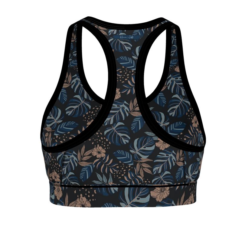 Women's Low Intensity Sports Bra - Midnight Monstera