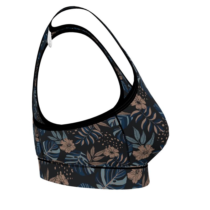 Women's Low Intensity Sports Bra - Midnight Monstera