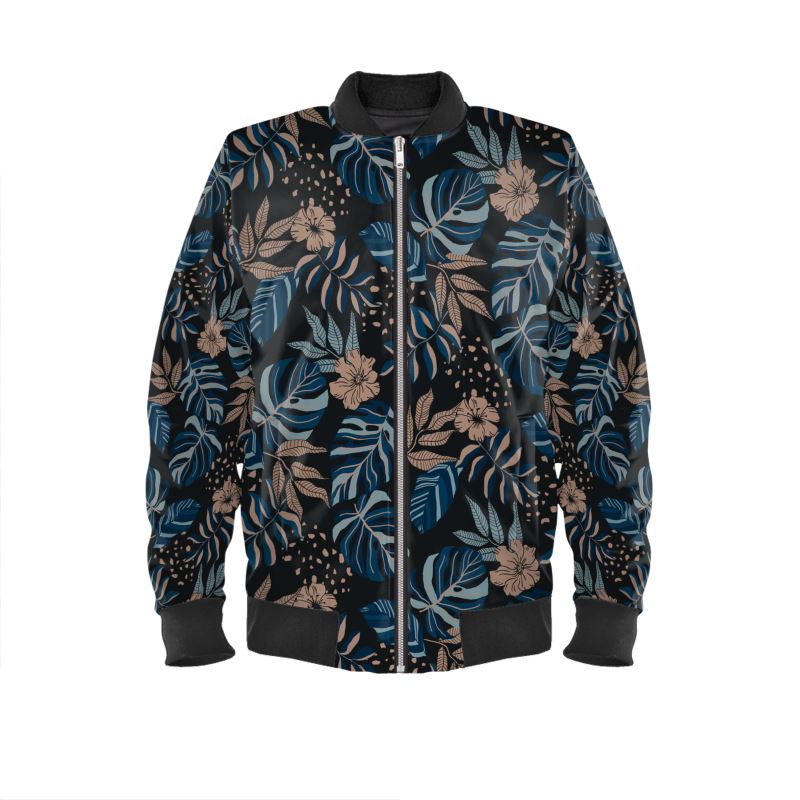 Women's Bomber Jacket - Midnight Monstera