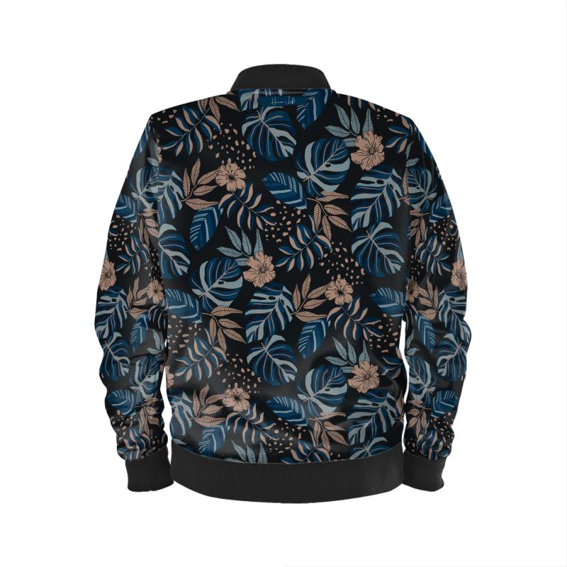 Women's Bomber Jacket - Midnight Monstera