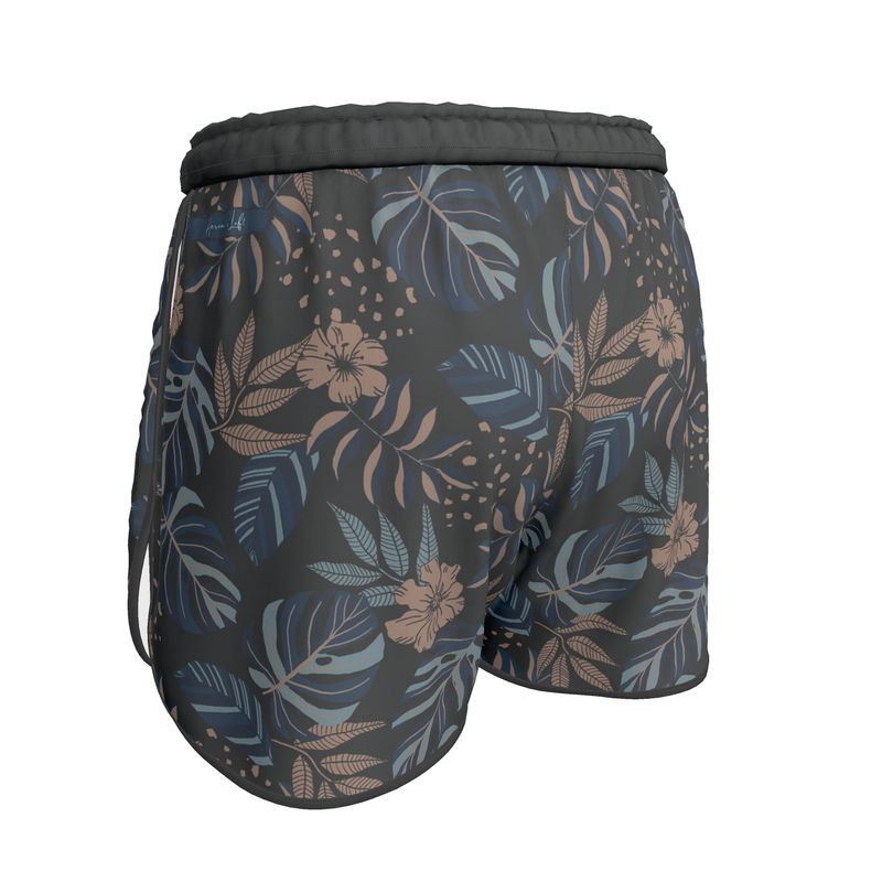 Women's Athletic Shorts - Midnight Monstera