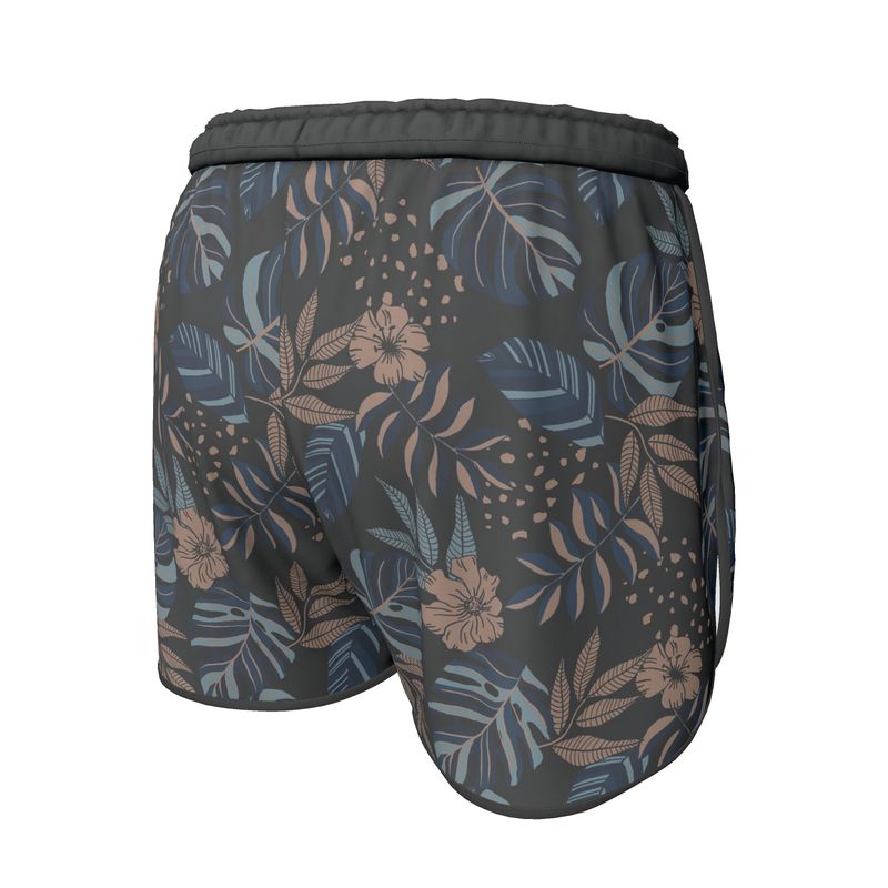 Women's Athletic Shorts - Midnight Monstera