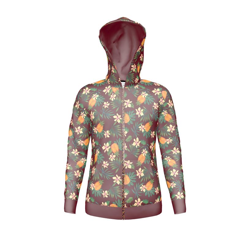 Men's Hoodie - Pineapple Paradise - Burgundy