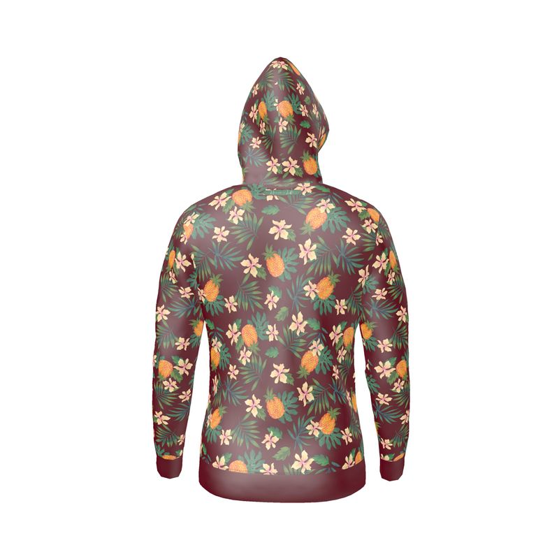 Men's Hoodie - Pineapple Paradise - Burgundy