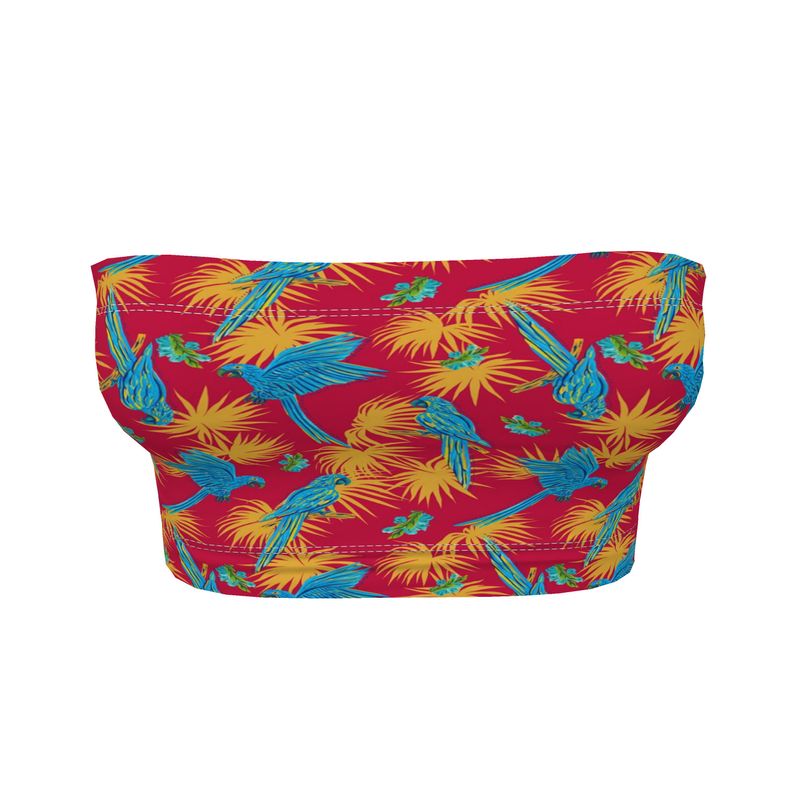 Women's Bandeau - Tropical Macaw - Raspberry Red