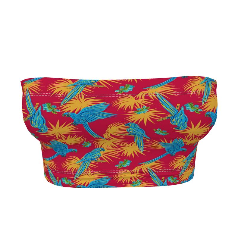 Women's Bandeau - Tropical Macaw - Raspberry Red