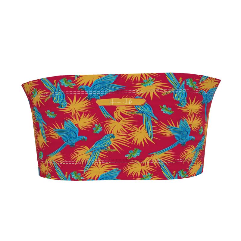 Women's Bandeau - Tropical Macaw - Raspberry Red