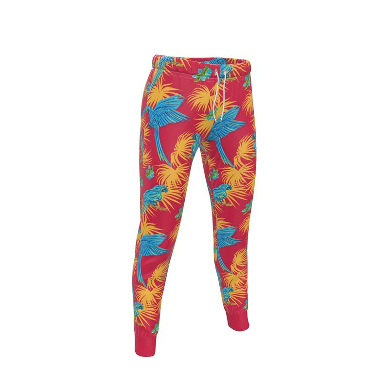 Women's Joggers - Tropical Macaw - Raspberry Red