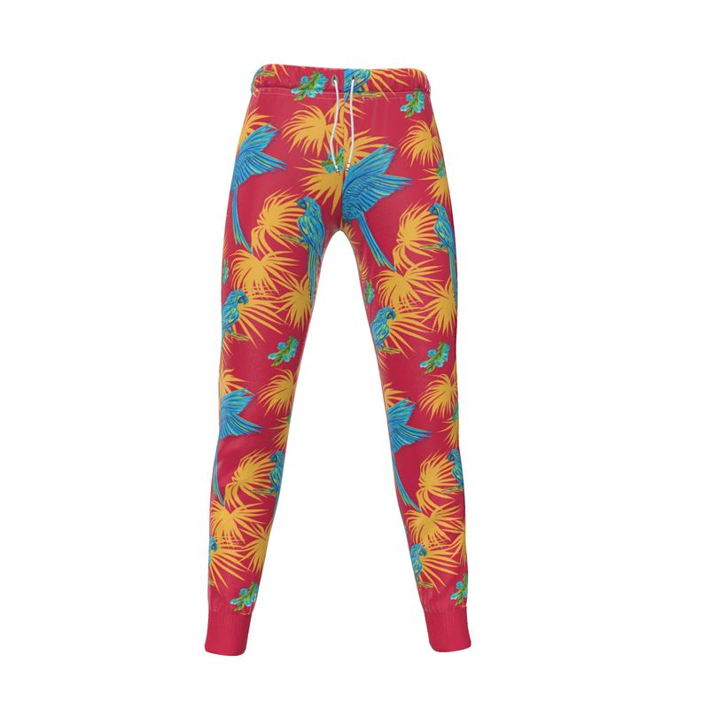 Women's Joggers - Tropical Macaw - Raspberry Red