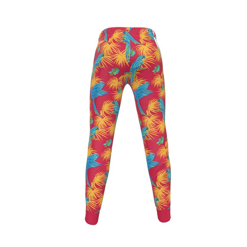 Women's Joggers - Tropical Macaw - Raspberry Red