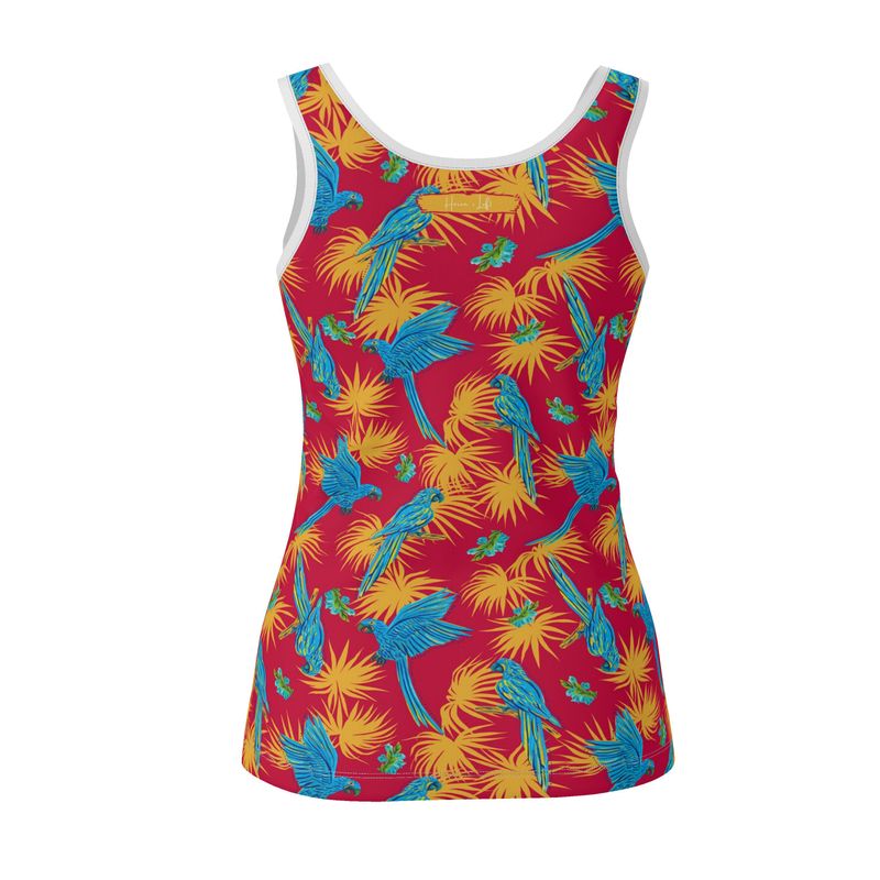 Women's Tank Top - Tropical Macaw - Raspberry Red