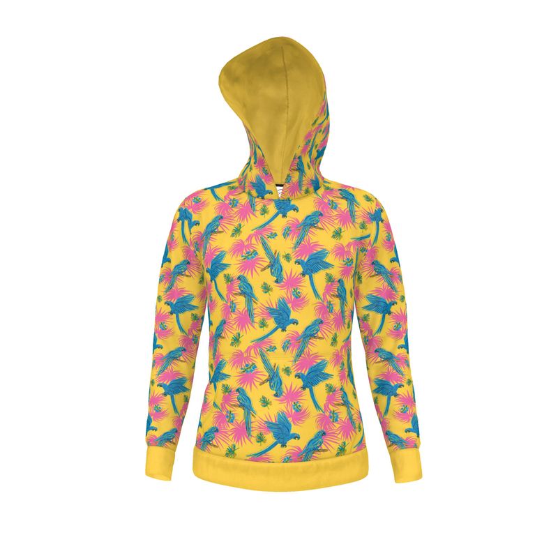 Women's Hoodie - Tropical Macaw - Yellow