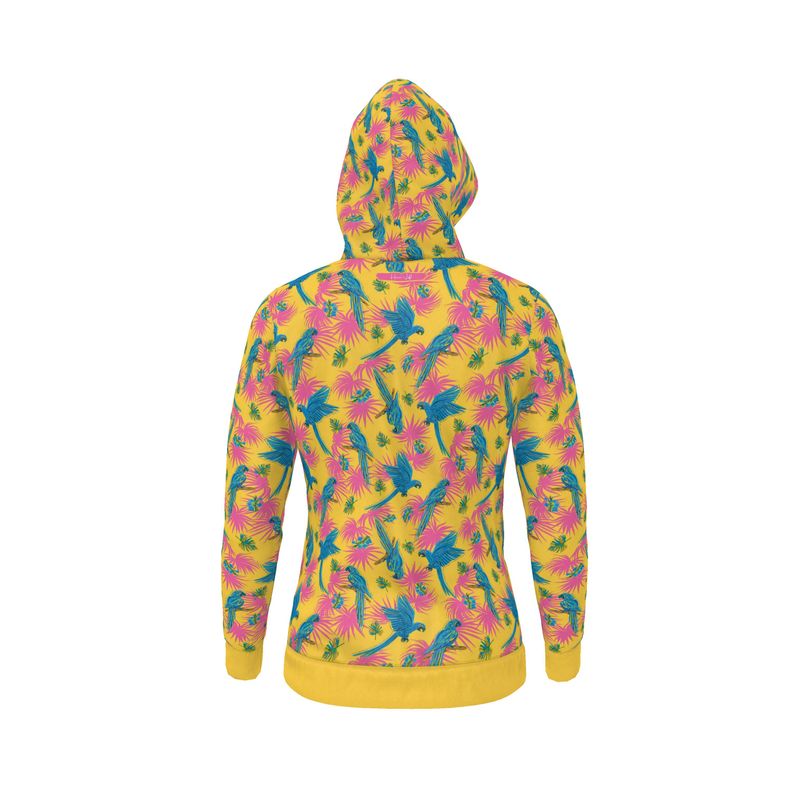 Women's Hoodie - Tropical Macaw - Yellow