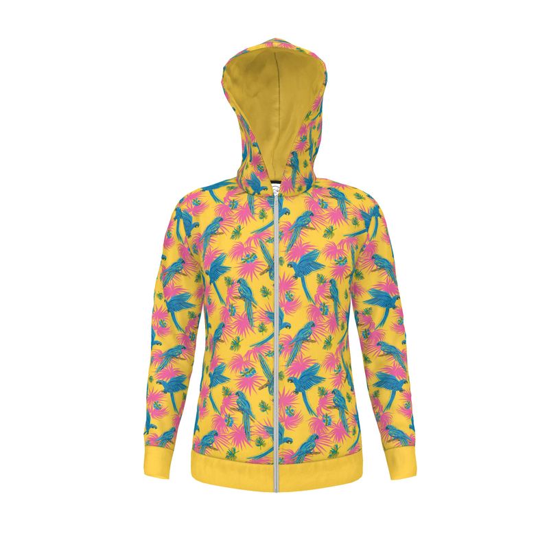 Women's Hoodie - Tropical Macaw - Yellow