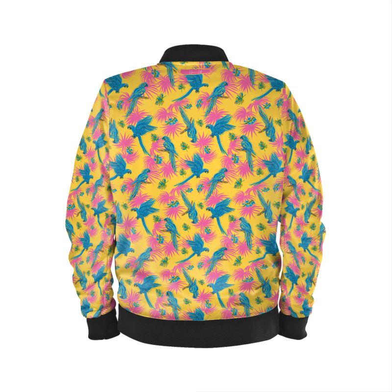 Women's Bomber Jacket - Tropical Macaw - Yellow