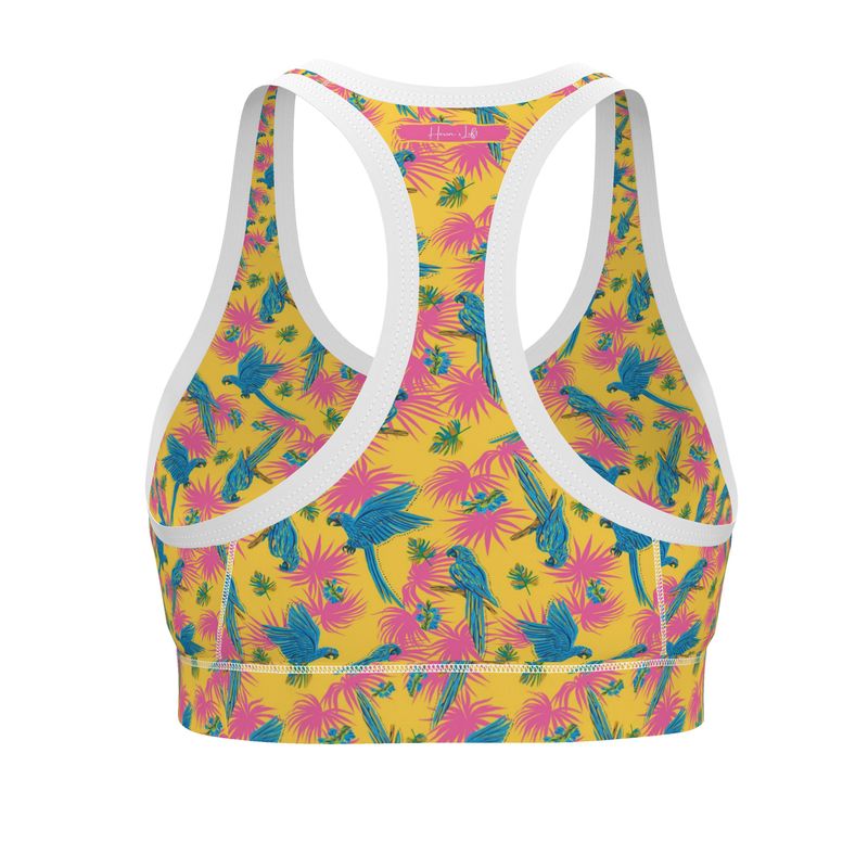 Women's Low-Intensity Sports Bra - Tropical Macaw - Yellow