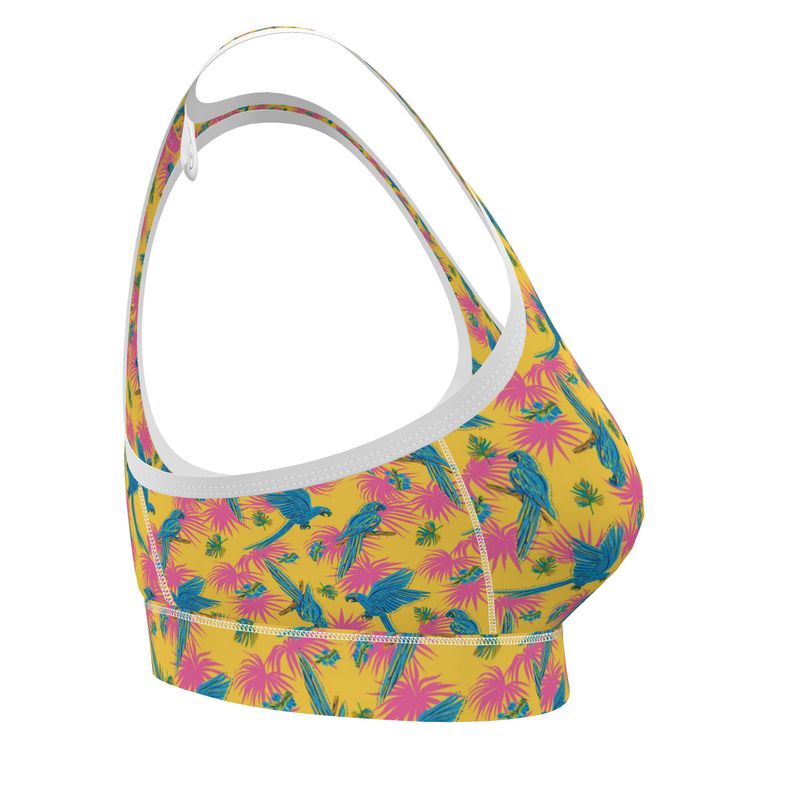 Women's Low-Intensity Sports Bra - Tropical Macaw - Yellow