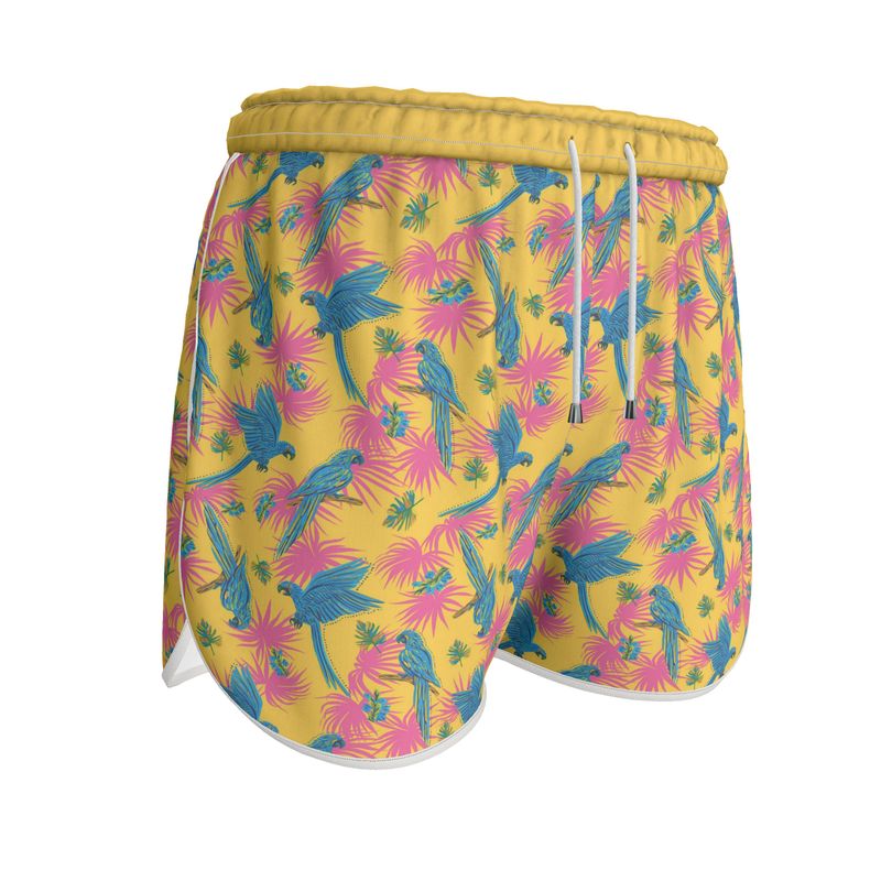 Women's Athletic Shorts - Tropical Macaw - Yellow