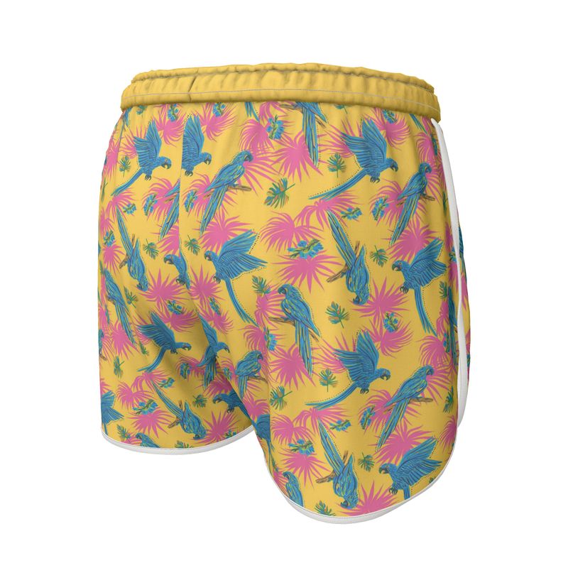 Women's Athletic Shorts - Tropical Macaw - Yellow