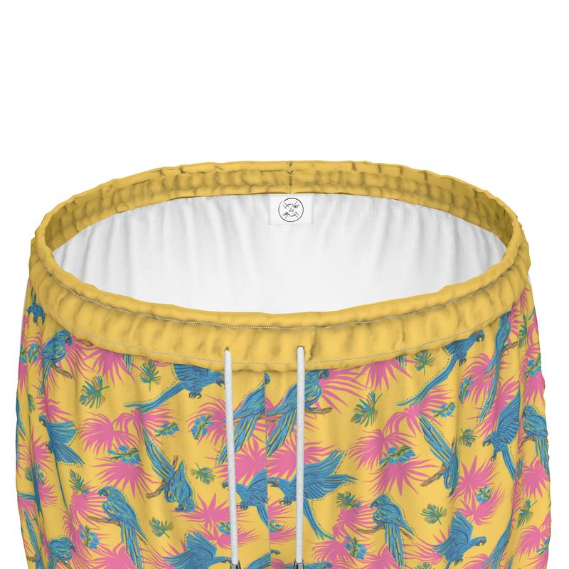 Women's Athletic Shorts - Tropical Macaw - Yellow