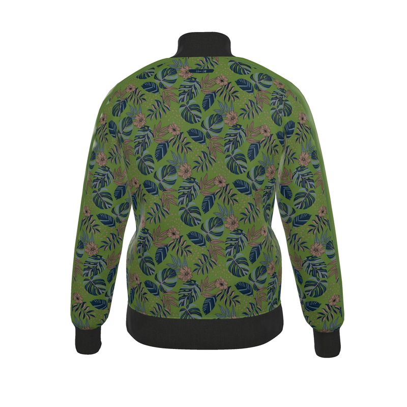 Men's Track Jacket - Midnight Monstera - Olive Green