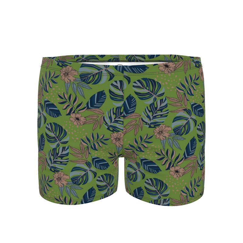 Men's Swim Trunks - Midnight Monstera - Olive Green