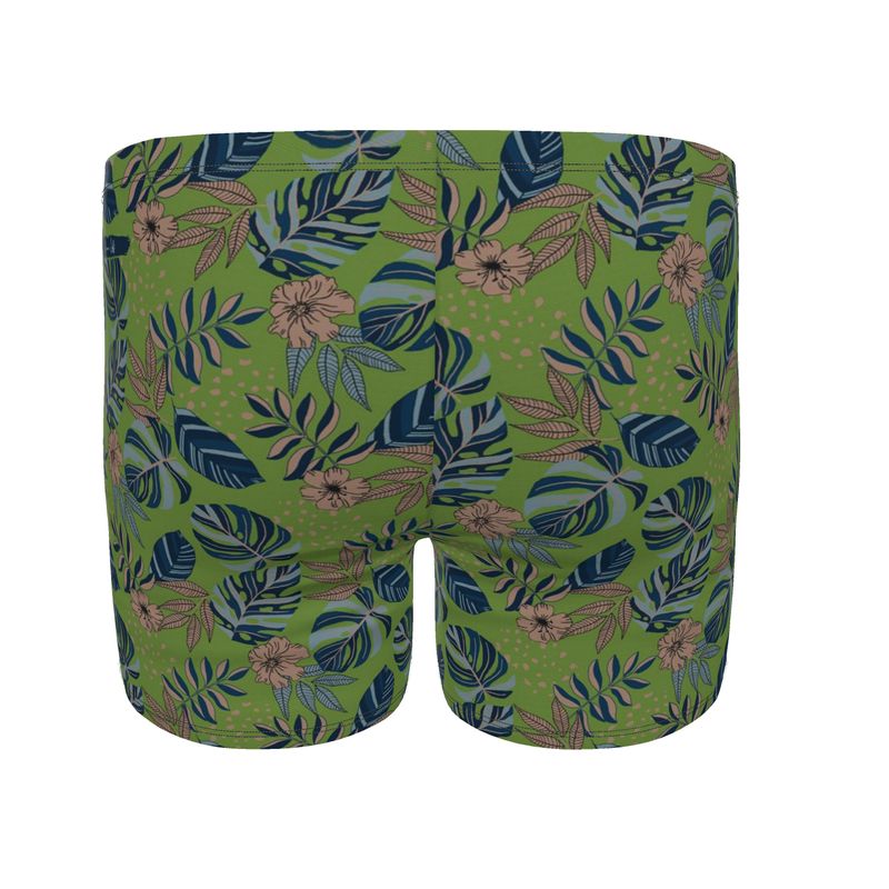 Men's Swim Trunks - Midnight Monstera - Olive Green