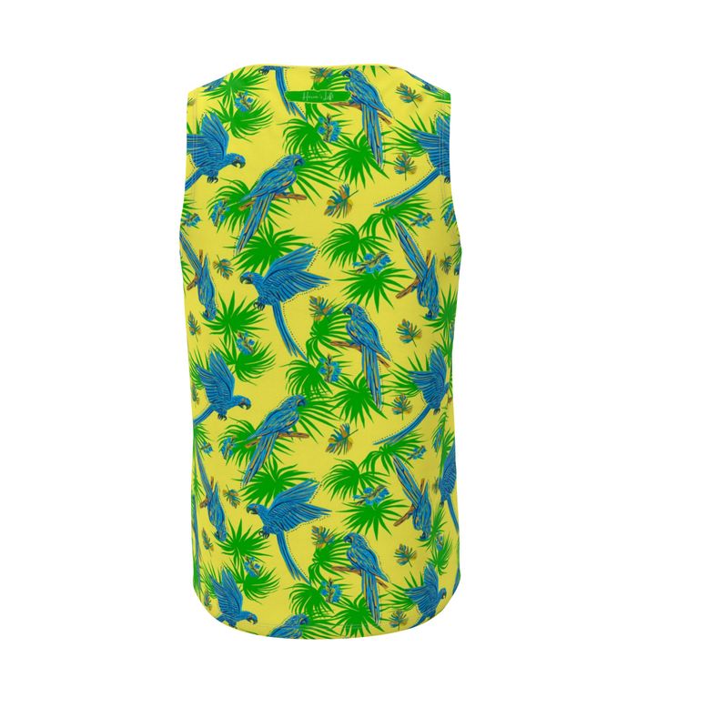 Men's Hybrid Tank Top - Tropical Macaw - Bright Green