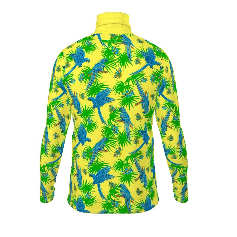 Men's High-Roll Turtleneck - Tropical Macaw - Bright Green