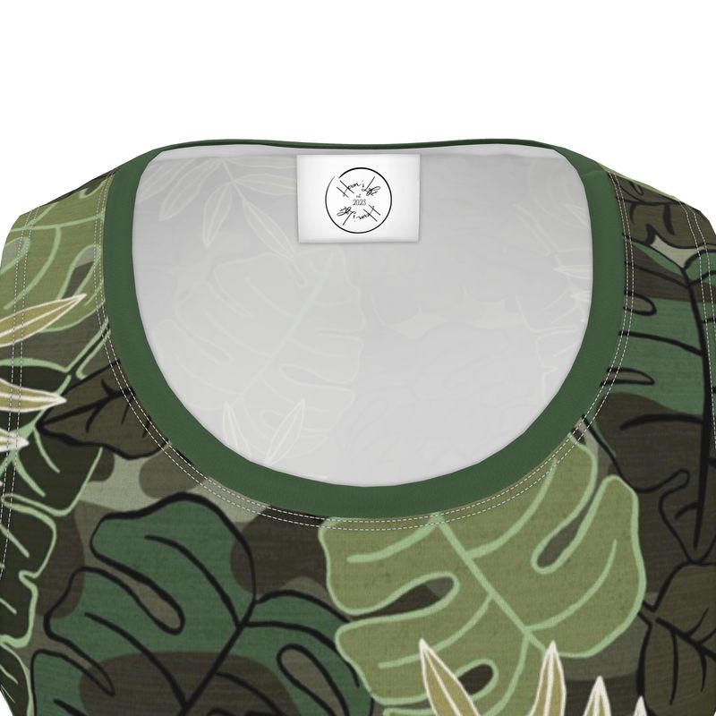 Men's Hybrid Tank Top - Camo Leaves - Light Green