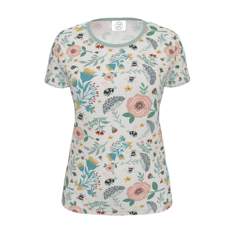 Women's Athletic Crew Neck T-Shirt - Bee Garden